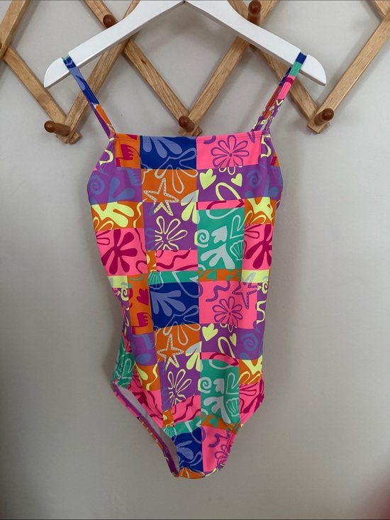 Old Navy Other - Old Navy Girls Size 10 L One Piece Swimsuit Colorful Patchwork Tropical Floral